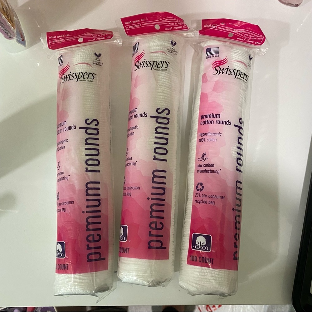 300 ct SWISSPERS Cotton Rounds Pads Cosmetic Face Makeup Remover Cleaning Sponge